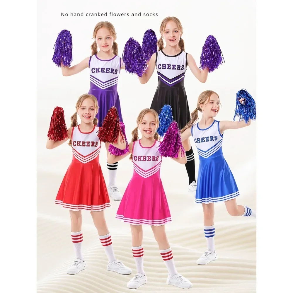 Cheerleading Kostuum Jurk Kids Mouwloze Voetbal Baby Jurk Schoolmeisje Podiumjurk