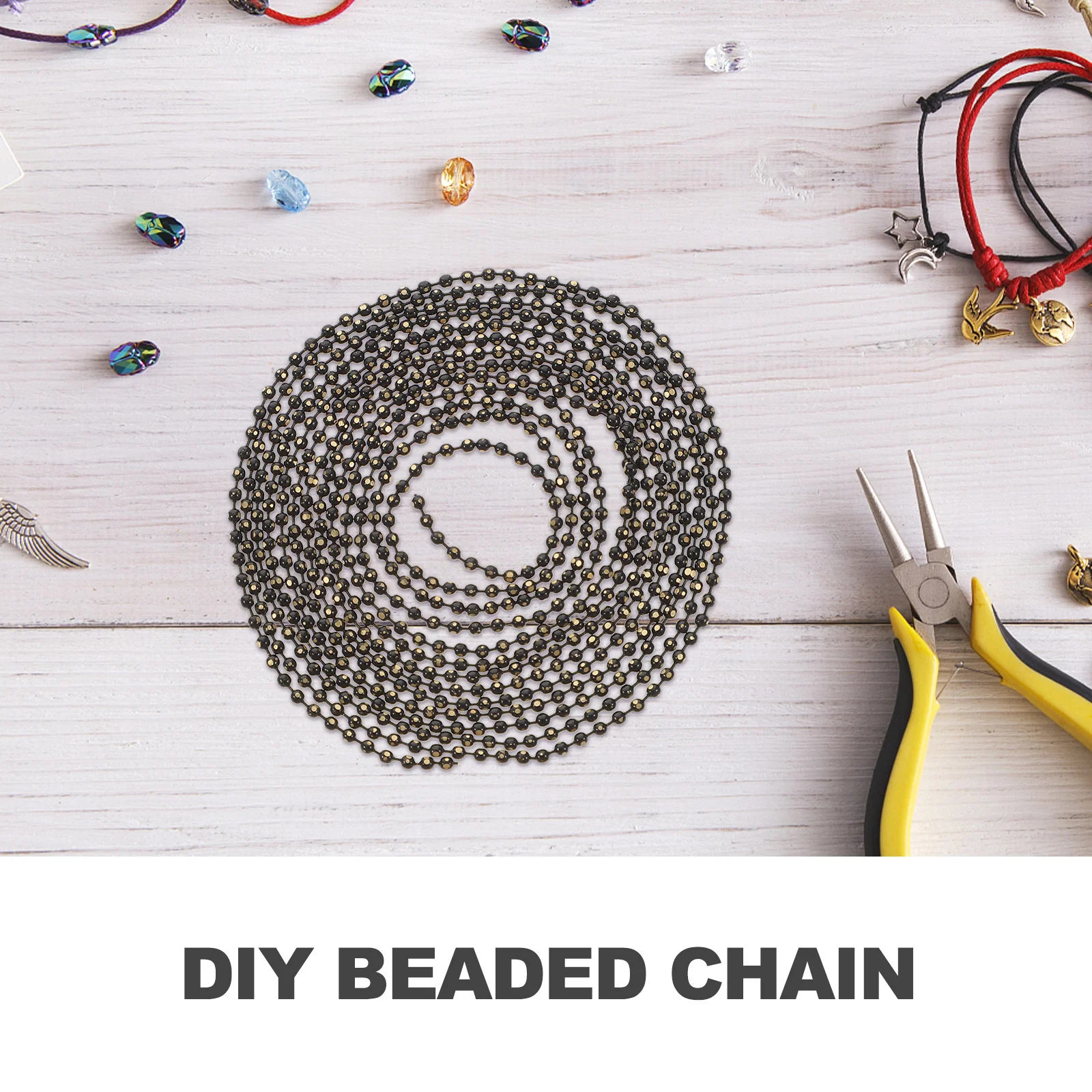 

1 Roll Copper Balls Chain Colorful Bead String for DIY Jewelry Making Craft Decor Bracelet Necklace Headdress Material