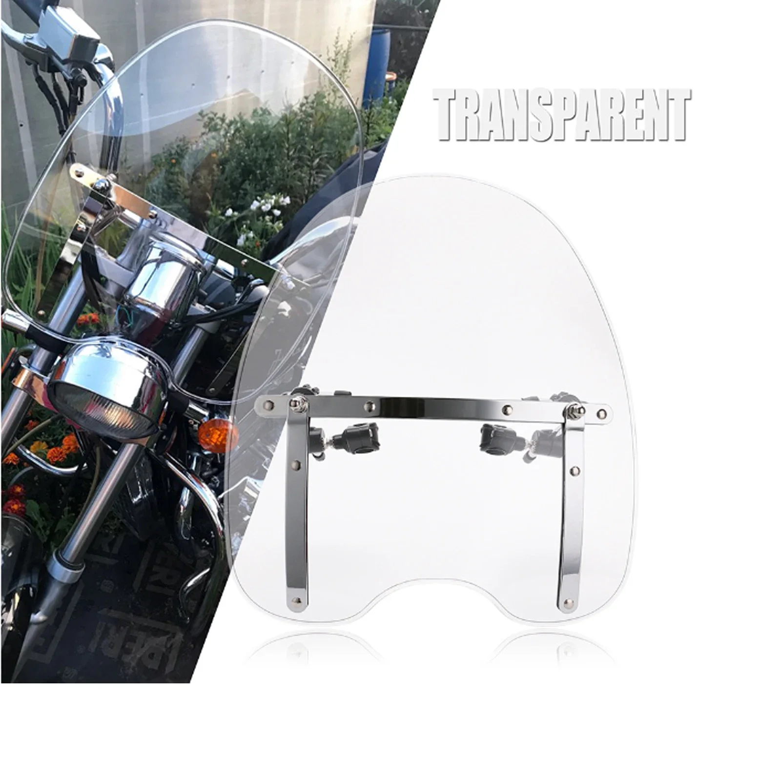 17/19 Zoll Motorrad-Windschutzscheibe Universal für Harley Sportster Dyna XL883 XL1200 für Honda Yamaha Suzuki Cruiser – Detail 4
