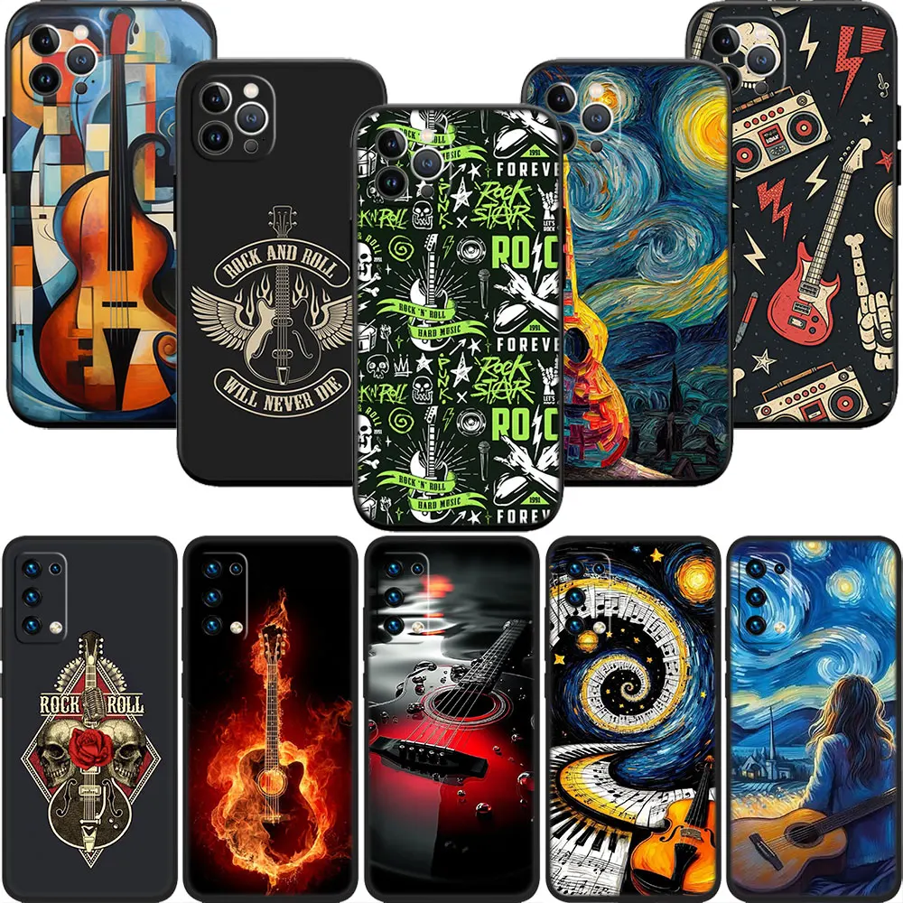 MI25 Music guitar Phone Case for Samsung Galaxy M06 M15 M16 M35 M55 M56 A36 A42 A50 A50S A51 A52 A32 A33 A05 A05S A06 A16 A20