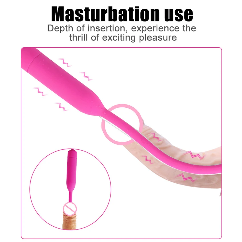 Silicone Penis Plug 10 Modes Vibration Horse Eye Wand Urethral Vibrator Catheter Dilator Massage Sex Toy For Gay Men Masturbator