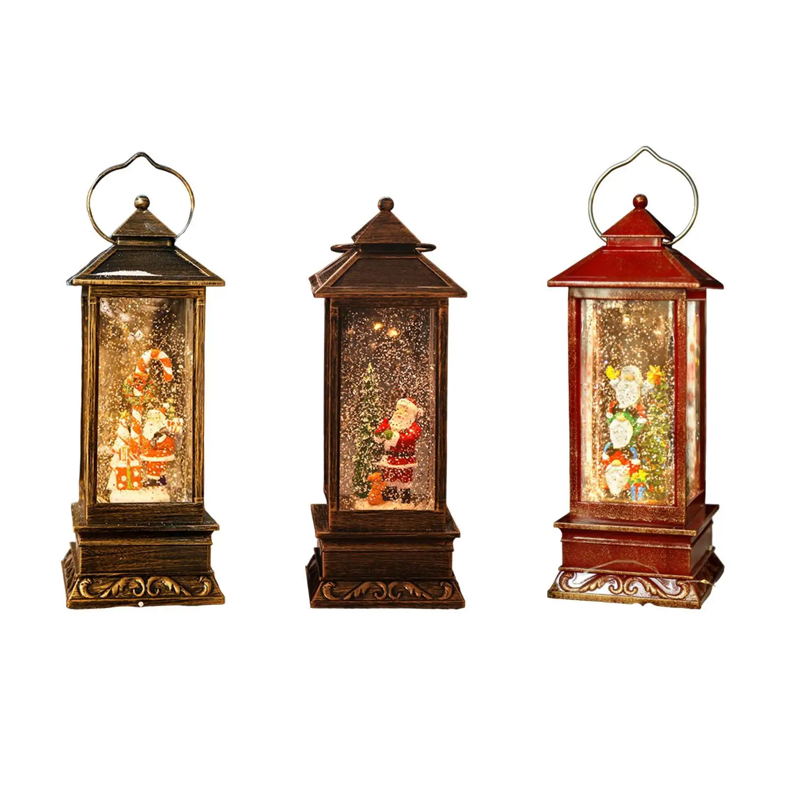 

Christmas Snow Globe Lantern Creative Vintage Style Statue Christmas Musical Lamp for Cabinets Countertop Birthday Party Adults