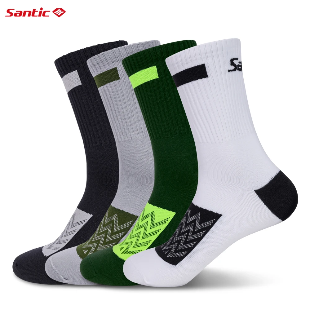 Santic Professional Cycling Socks Lightweight Moisture Wicking Mountain Bike Road Bicycle Socks Elastic Sports Riding Socks
