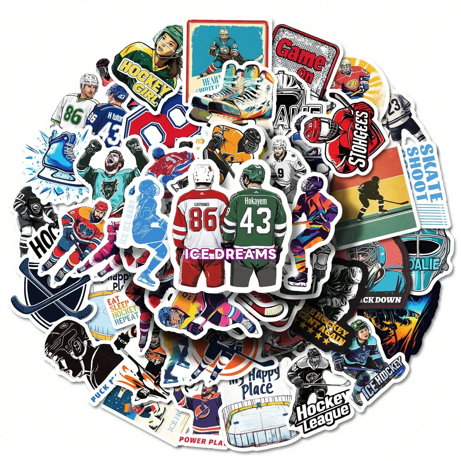 50PCS Ice Hockey Graffiti Stickers Suitable DIY Handbooks Luggage Helmet Desktop Mug Notebook Stickers & More view 2