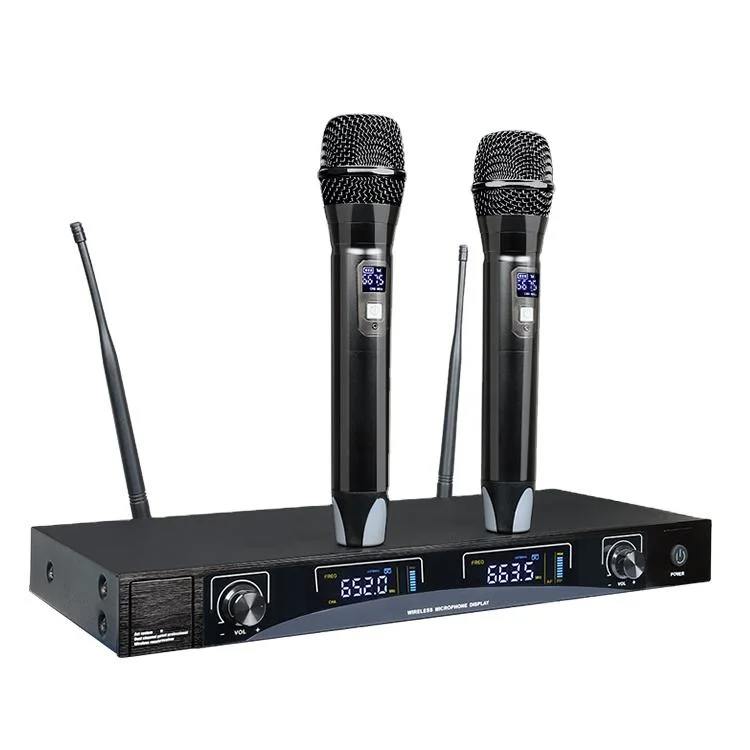 Professional Wireless Microphones 2 Handheld UHF High Quality Microphones, Karaoke Microphones, Wireless Lavalier Microphones