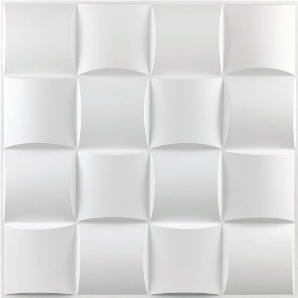 3D PVC Wall Panel Multi Pattern White Wall Decorative Pannel Waterproof Fire Retardant Wall Sticker Hotel Restaurant