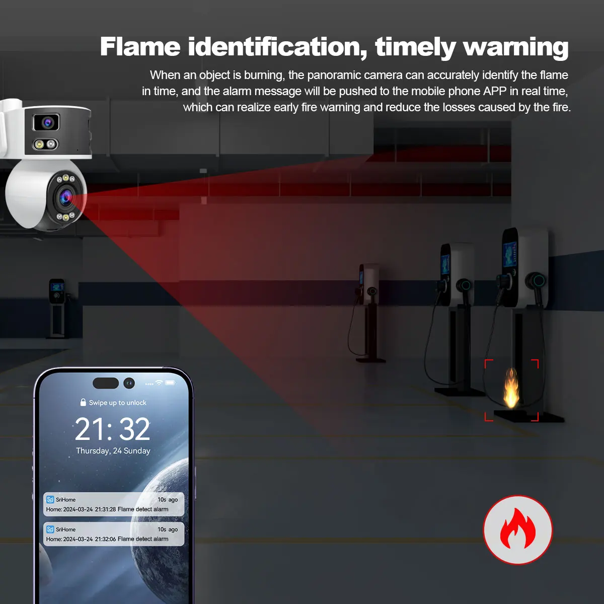 Srihome SH055B 3 レンズ 2 スクリーン WiFi 屋外カメラ屋外 8MP HD 2.4G & 5G WIFI セキュリティカメラ人間 AI 自動検出追跡カム