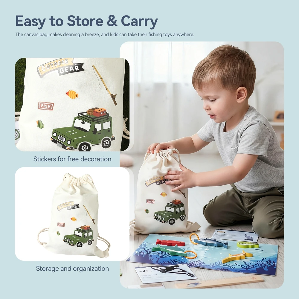 Baby Fishing Toy Set Simulation Fishing Scene Toy Simulated Shalbyi Mahi Fishing Rod Fish Cognitive Collection Cards Kid‘s Gift