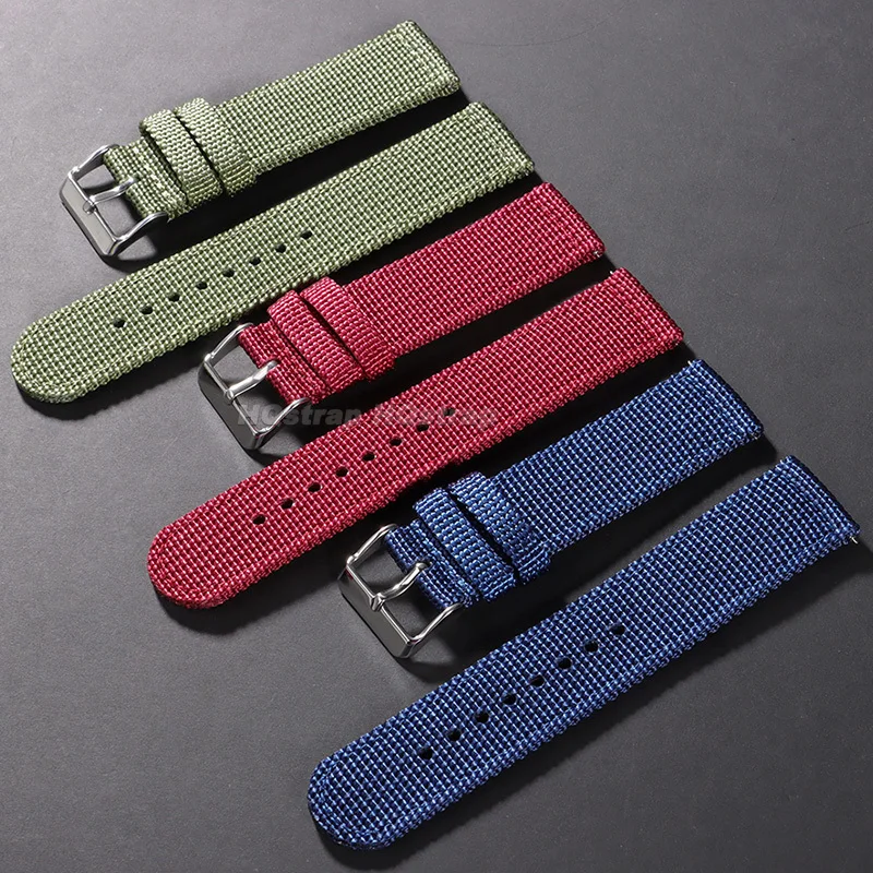 Cinturino in tela di nylon da 18mm 20mm 22mm 24mm per Samsung Galaxy Watch 5 4 3 per cinturino Seiko cinturino sportivo morbido a sgancio rapido
