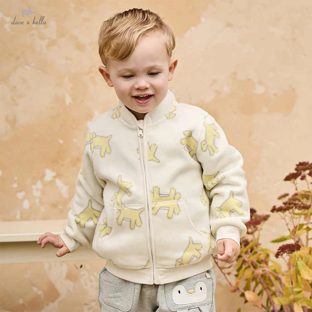 

Dave Bella Children's Coat Autumn Spring Boys Girls Polar Fleece Outerwear Long Sleeves Casual Top Outdoor Kids Clothes DB396-GG