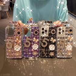 Luxury Glitter Diamond Perfume Bottle Lanyard Phone Case, Silicone Bling Cover for Samsung S23, S22, S25, S24, Ultra, Note 20