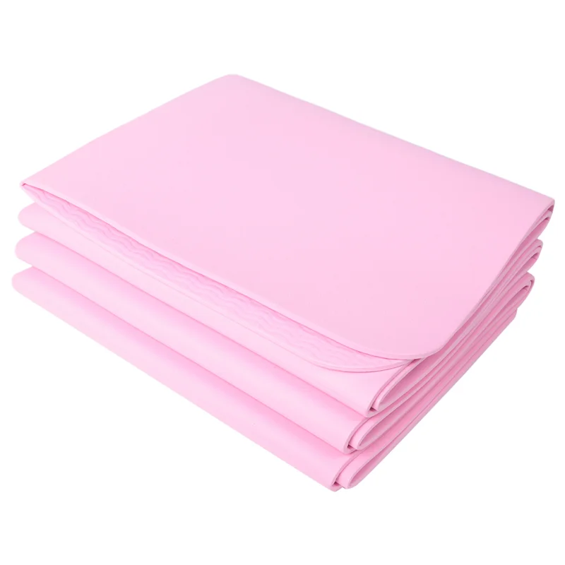 

Foldable Yoga Mat Folding Travel Fitness Exercise Mat Double Sided Non-Slip For Yoga Pilates & Floor Workouts Easy To Use Pink