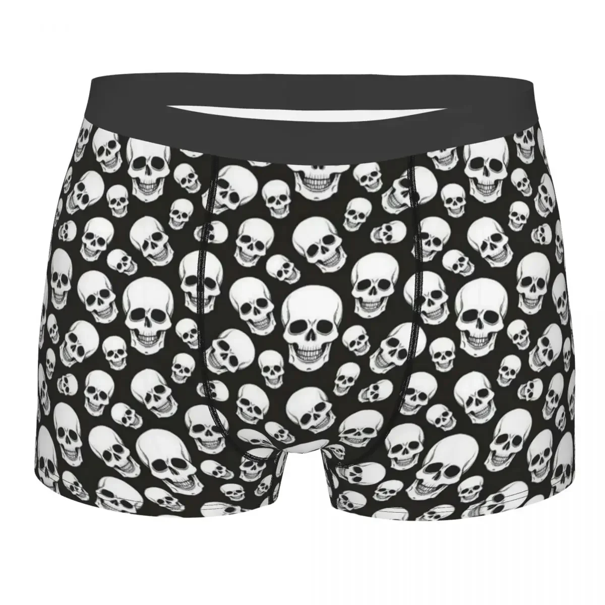 Gothic Death Skull Man Underwear Boxer Briefs Shorts Panties Funny Polyester Underpants for Male