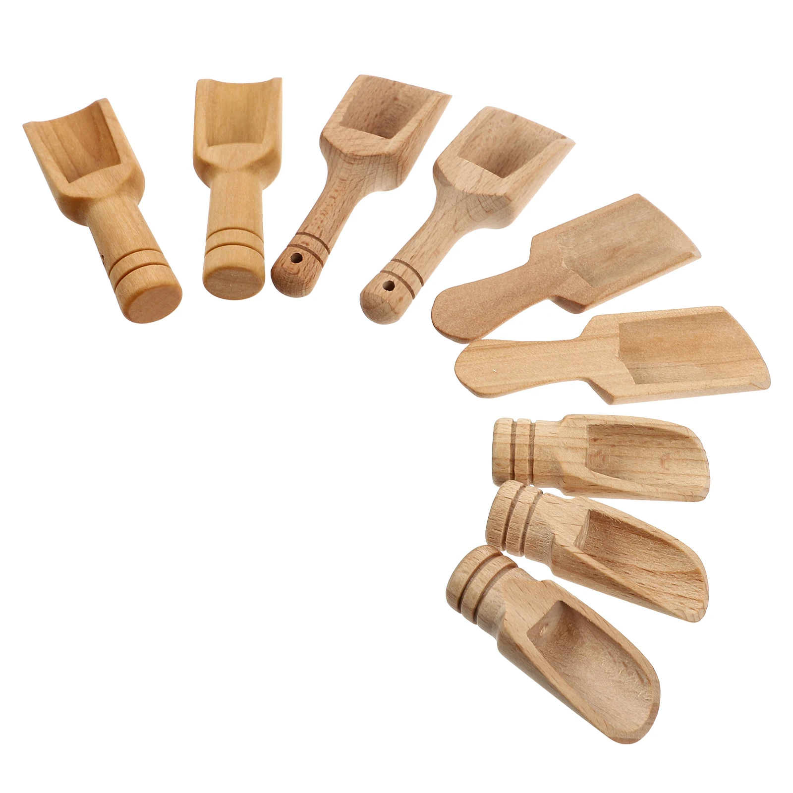 

9 Pcs Wooden Salt Spoons Mini Scoops Tea Coffee Powder Gadgets Easy Clean Smooth Edges Wide Uses Storage Convenience