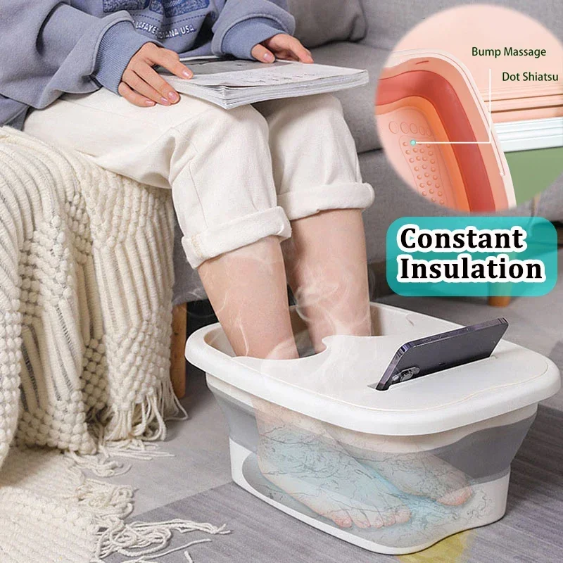 Foldable Foot Bath Bucket Massage Foot Wash Basin Home Laundry Tub Bucket Children\'s Foot Bath Basin Portable Foot Soak Foot Tub