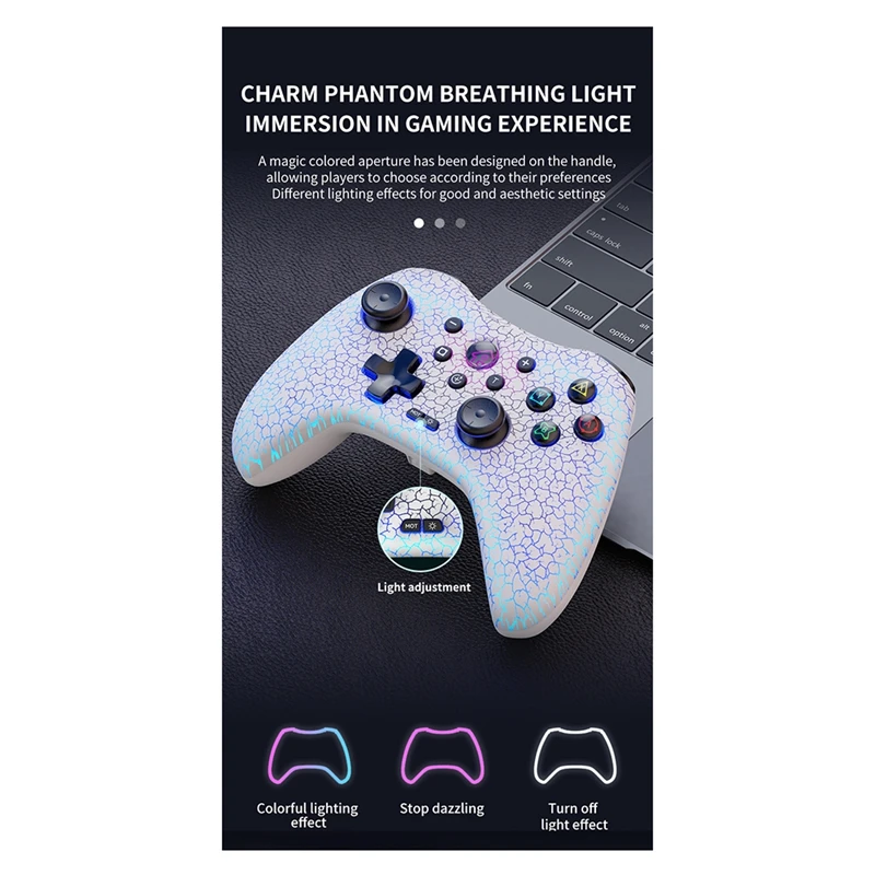 Bezprzewodowa konsola do gier dla Switch/Android/Ios/Pc 6-osiowy Gyro Precyzyjny joystick Oświetlenie Rgb Gamepad Bluetooth Łatwy w użyciu B