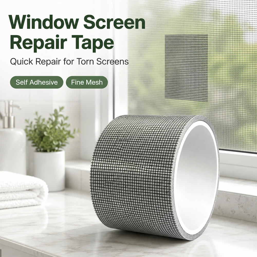 Breathable Fine Mesh Window Screen Repair Tape Self Adhesive DIY Conceal Tear Hole For Bedroom Balcony Fly Screen