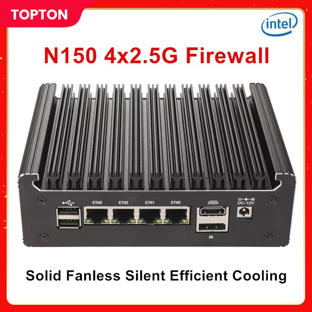 

Solid Fanless Firewall Mini PC Intel N150 N95 Pentium 6405U 4417U 4x2.5G LANs DDR4 NVMe Type-C pfSense OPNsense Home Server