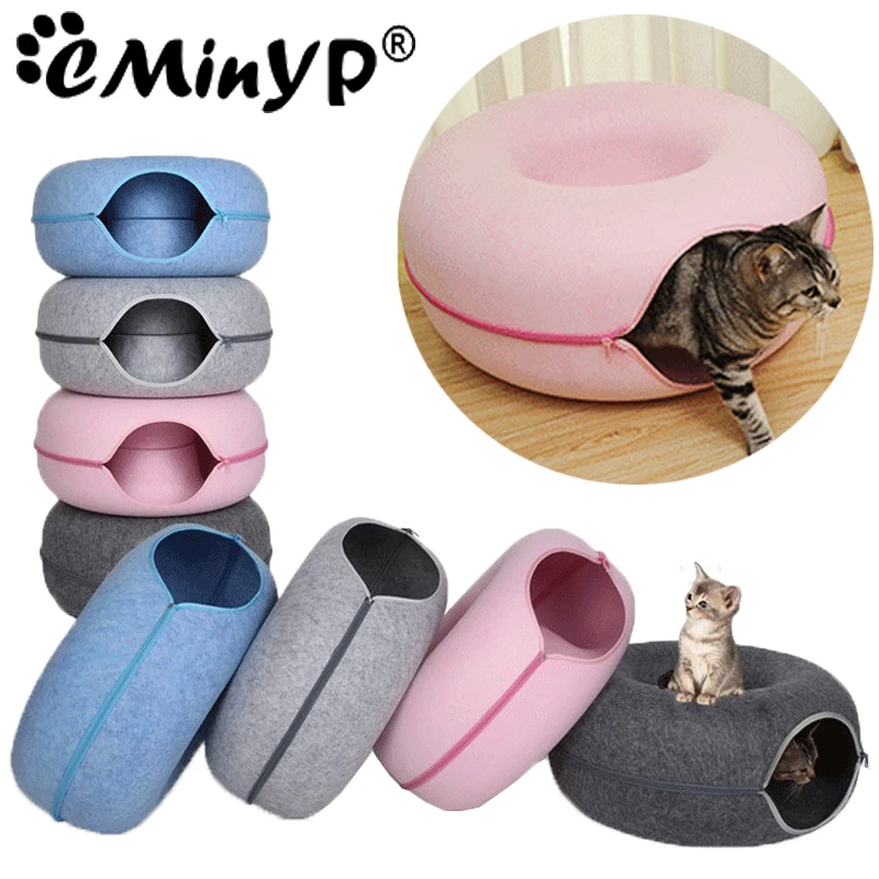 4 Color Cats Tunnel Interactive Play Toy Cat Bed Dual Use Indoor Toys Kitten Exercising Products Cat Training Toy for Small Pets