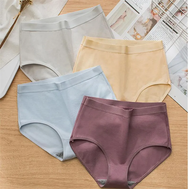 9Pcs Comfortabele Vrouwen Slipje Katoenen Slips Stretch Ondergoed Hoge Taille Broek Comfort Lingerie Vrouwelijke Underpants Soft