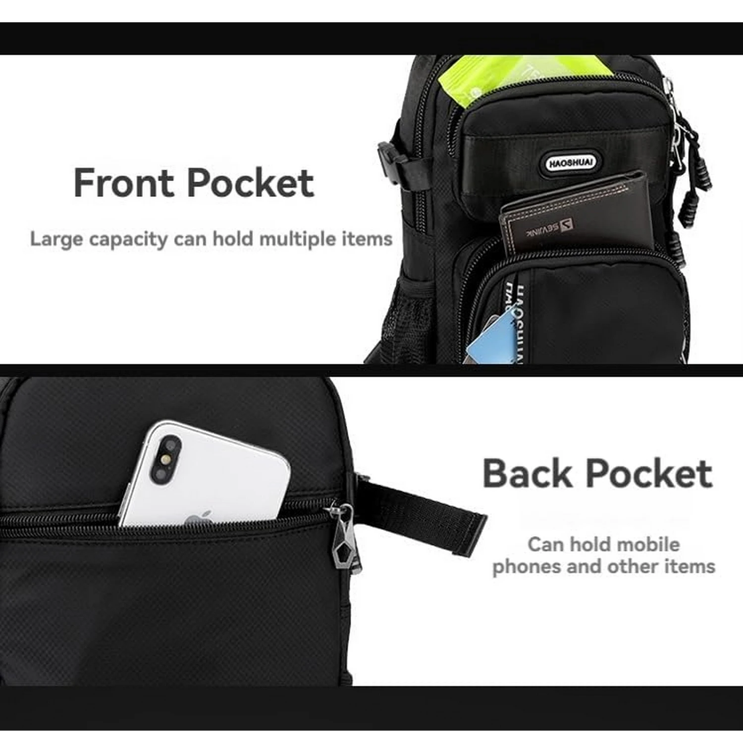 High Quality Nylon Man Sling Chest Bag Shoulder Larger Capacity Outdoor Sports Waterproof Hiking Cycling Travel Chest Daybag