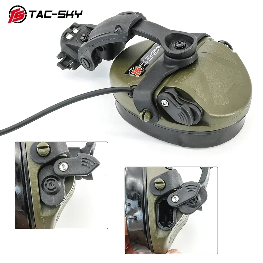 TS TAC-SKY TAC-201 ARC OPS-CORE Rail Mount, Silicone Earmuffs, Tactical Electronic Hunting Noise Canceling Shooting Headset