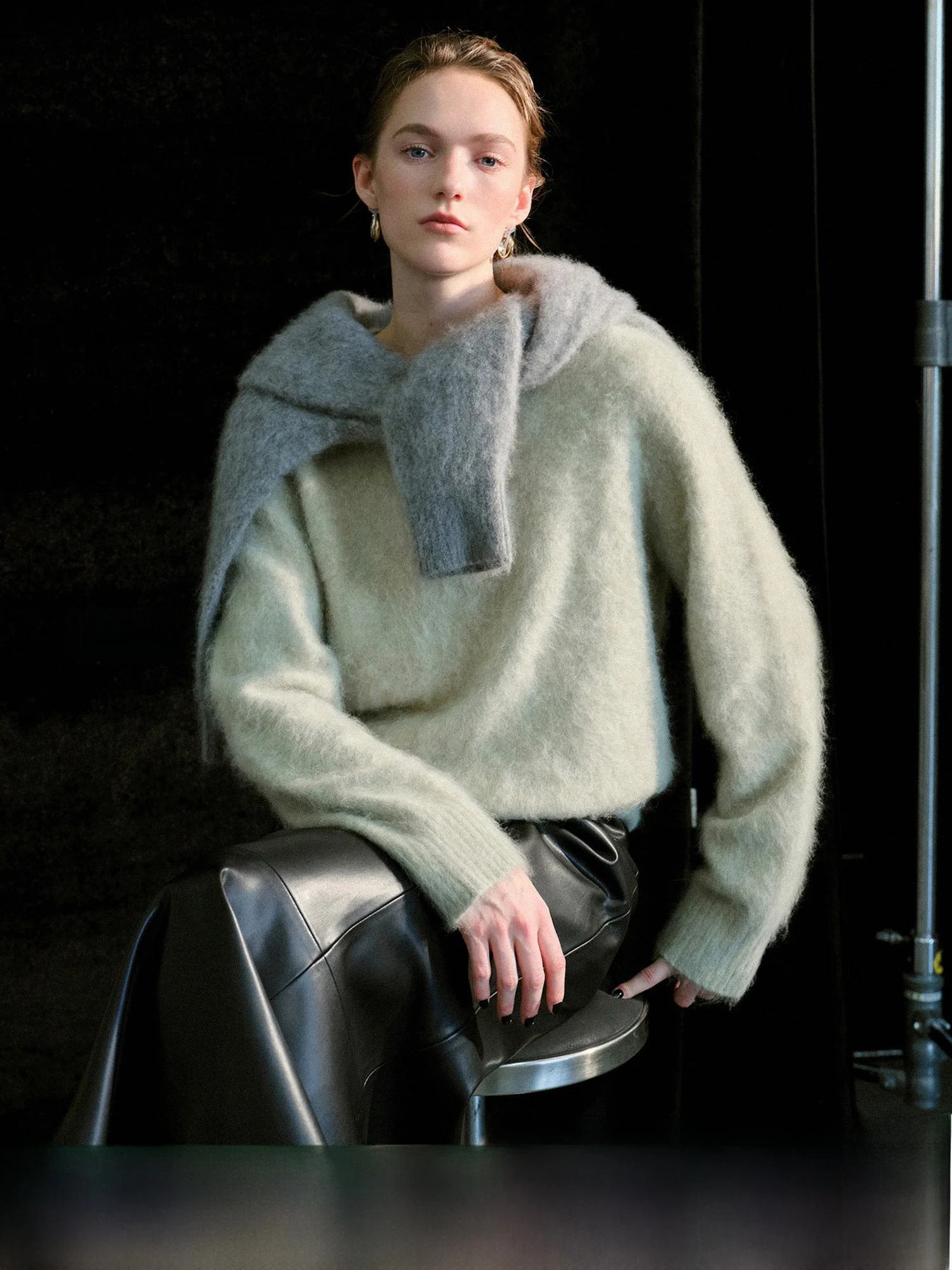 

Женский вязаный свитер Mogas Luxury Cloud Feel Classic с круглым вырезом и длинными рукавами, 100% шерсть, мягкий, осенне-зимний, модный