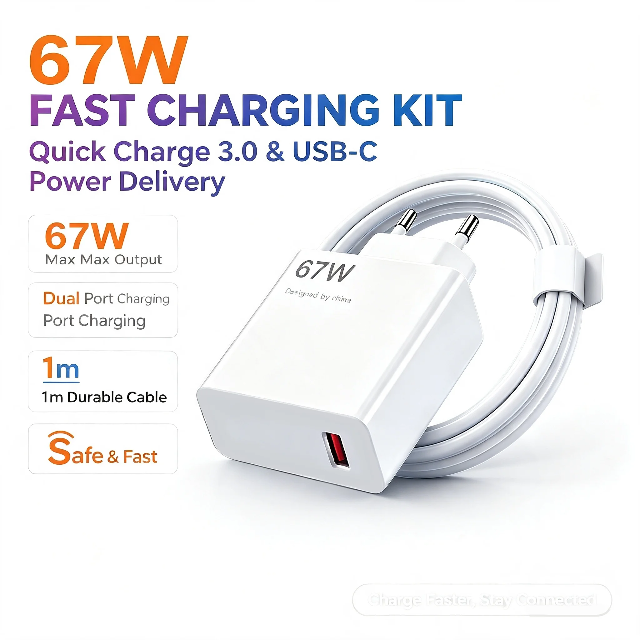 67W USB Fast Charger For Xiaomi 14 13 12 11 Ultra For Redmi Note 12T13 Pro Turbo Quick Charge Type C Cable Fast Charging Adapter
