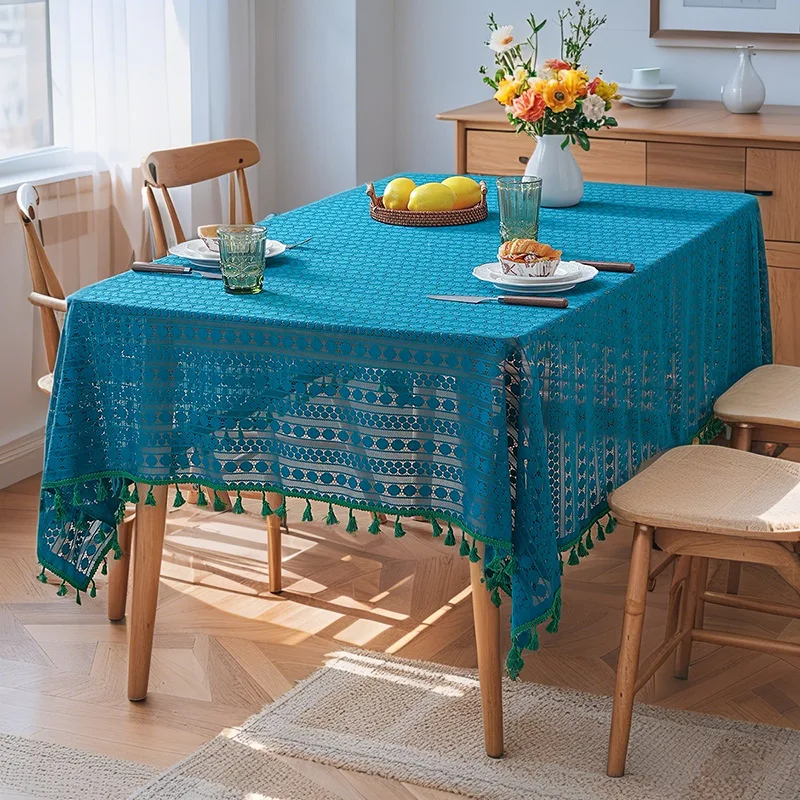 New i light luxury tablecloth, household dustproof and oil-proof simple rectangular dining table cloth