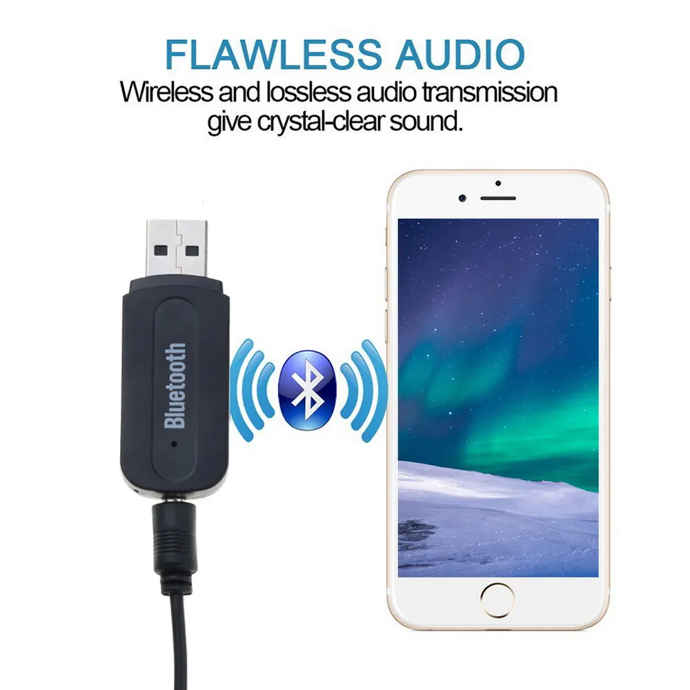 USB Bluetooth Receiver Speaker Connector Music Audio Wireless Adapter for 3.5mm AUX Jack for USB Dongle Car Android Mobile Phone