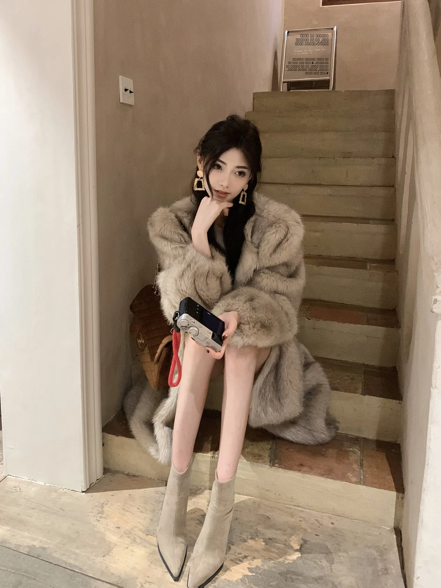 

J Studio Thiened Warmth Eco-Friendly Fur Coat Women's Winter Faionable Sli Outerwear Premium Quali Luxury