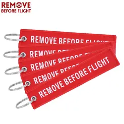 5 PCS Remove Before Flight Embroidery Keychain Bag Pendant Key Chain Holder Key Car Trinket Keyring For Men Women Gift