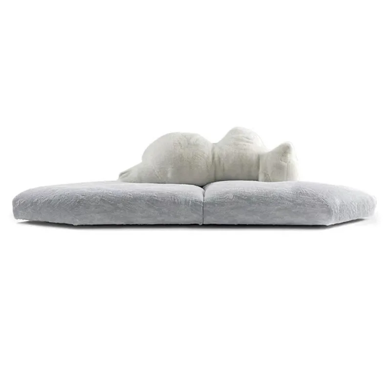 

Italian minimalist polar bear sofa large flat-floor hotel villa fabric special-shaped sofa furniture
