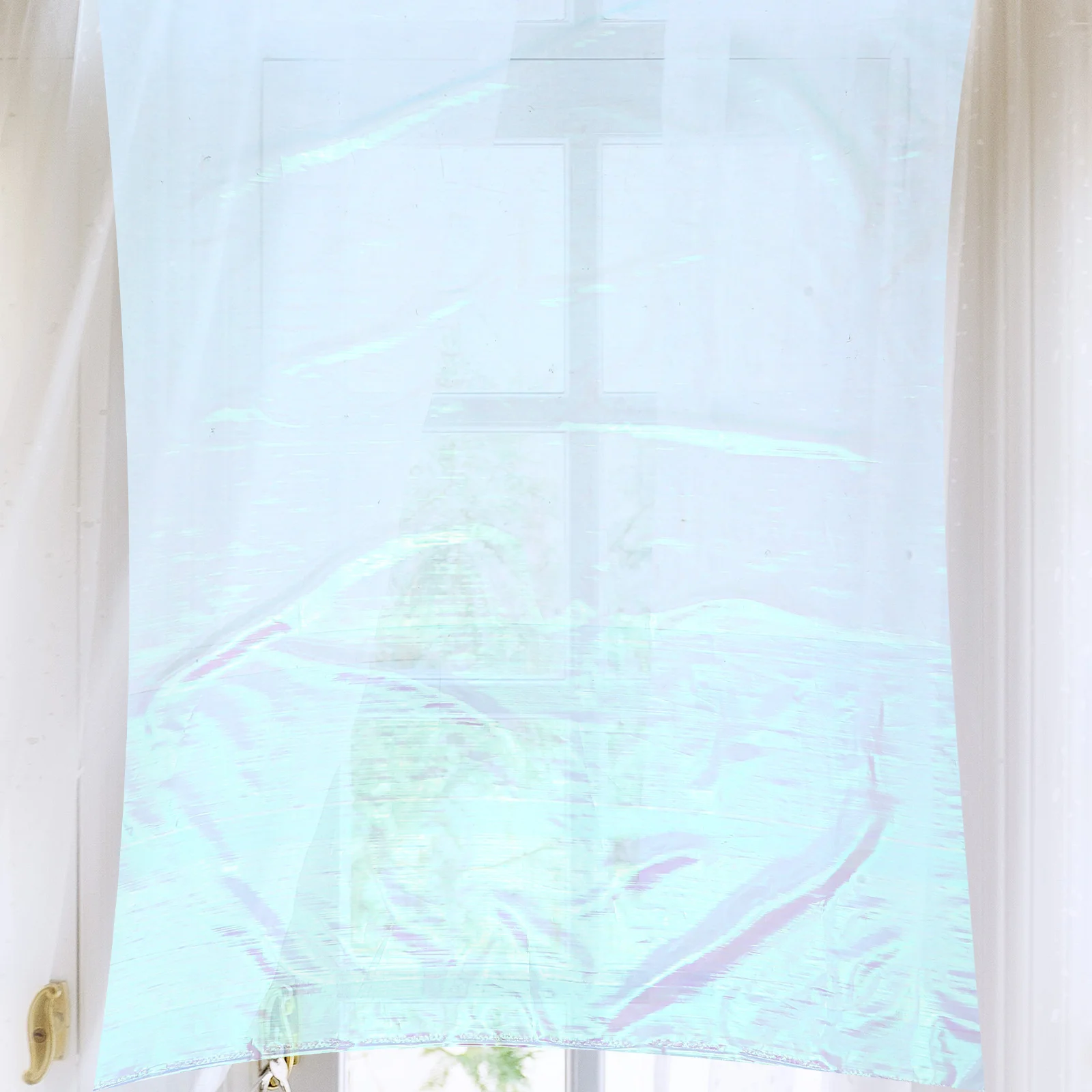 

Laser Gradient Wedding Curtains Shiny Organza Fabric Bridal Background Decorative Gauze Lightweight Foldable Party Event