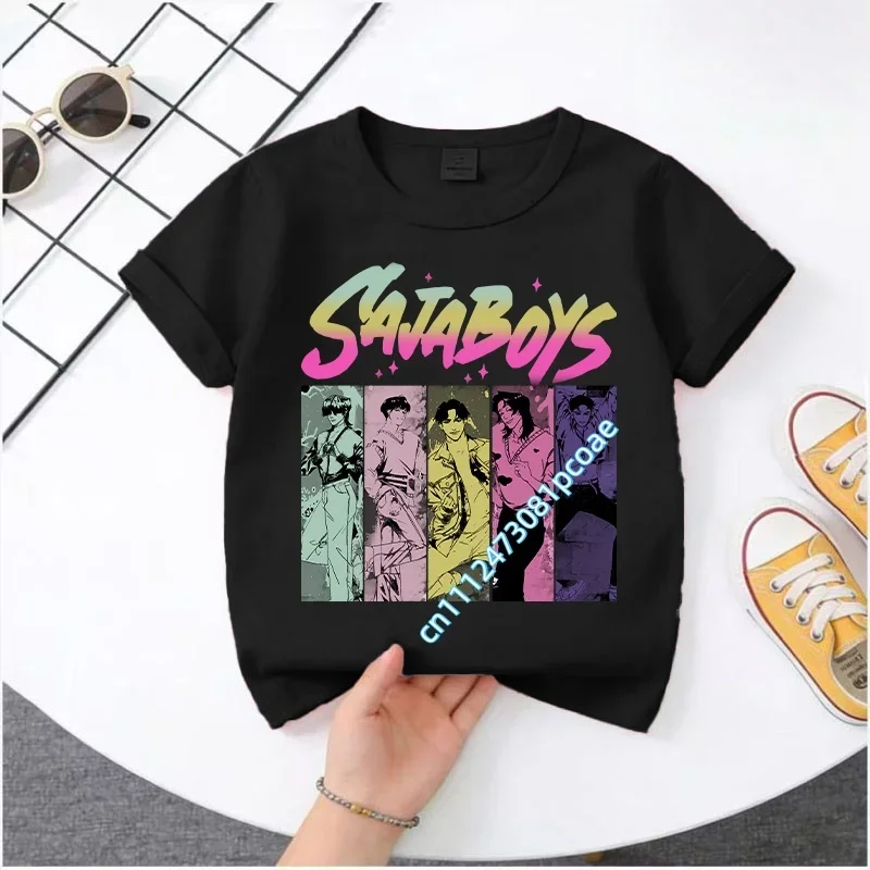KPop Demon Hunters 2026New Saja Boys Cartoon Boys T-shirt Round Neck Fashion Casual Top Children's T-shirt Kids Clothing view 2