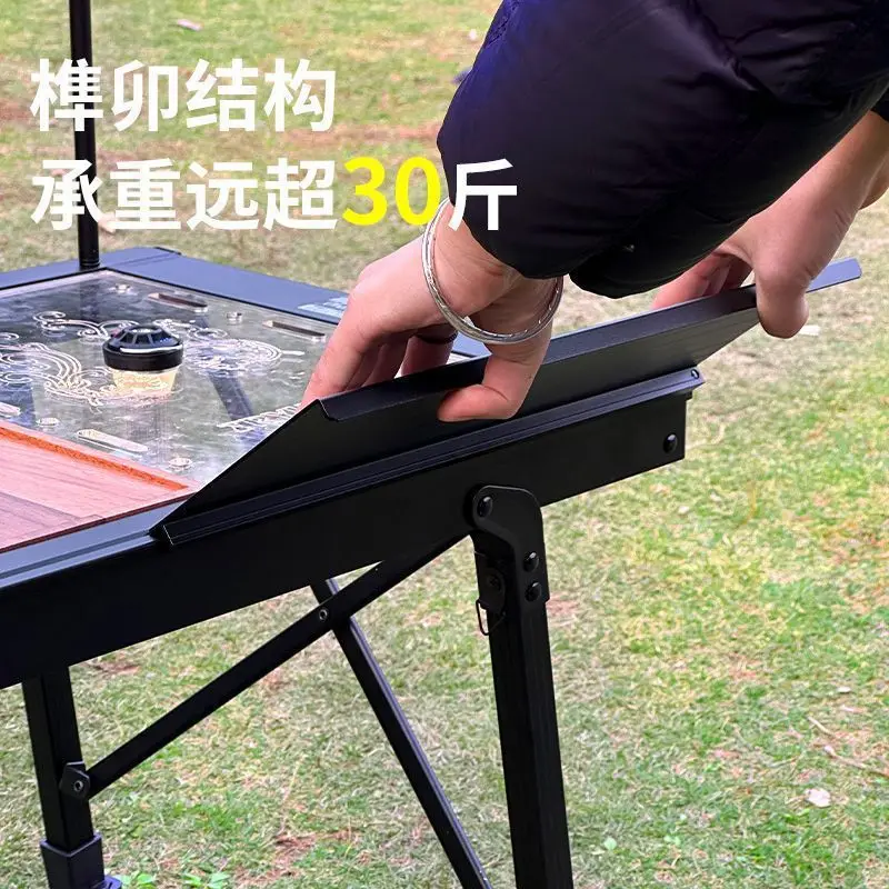 Four-unit magic master table half fold igt outdoor camping picnic portable storage liftable folding tab le