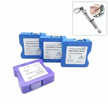 Dental Matrix Streifen Dental Edelstahl/Harz Film Restaurierung Licht Ausgehärtetes Harz Klare Matrix Bands 5mm/6mm/7mm Breite