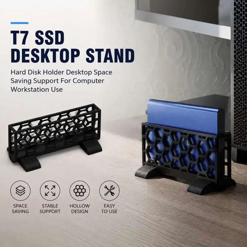 T7 SSD Desktop Stand Hard Disk Holder Desktop Space Saving Support For Computer Workstation Use