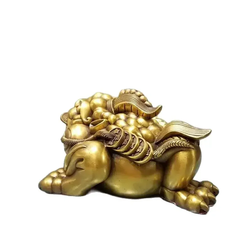 Wholesale Precision Brass Unicorn Golden Toad Home Furnishings Living Room Decoration Brass Golden Toad Decoration Craft Gifts