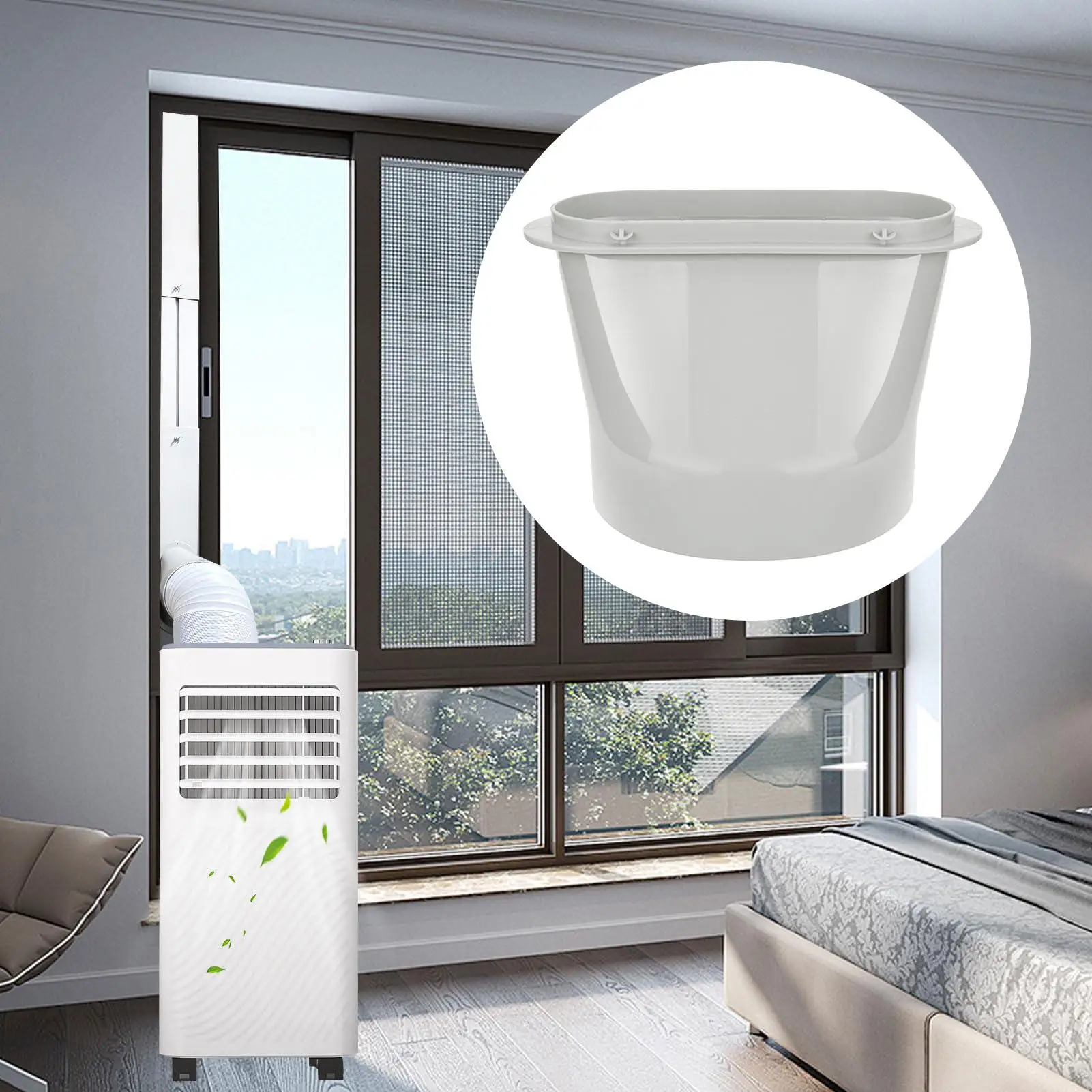 

Портативный адаптер для шланга кондиционера, соединитель для трубки переменного тока, аксессуары для труб с плоским корпусом, воздуховодный интерфейс для комнаты, гаража, гостиной