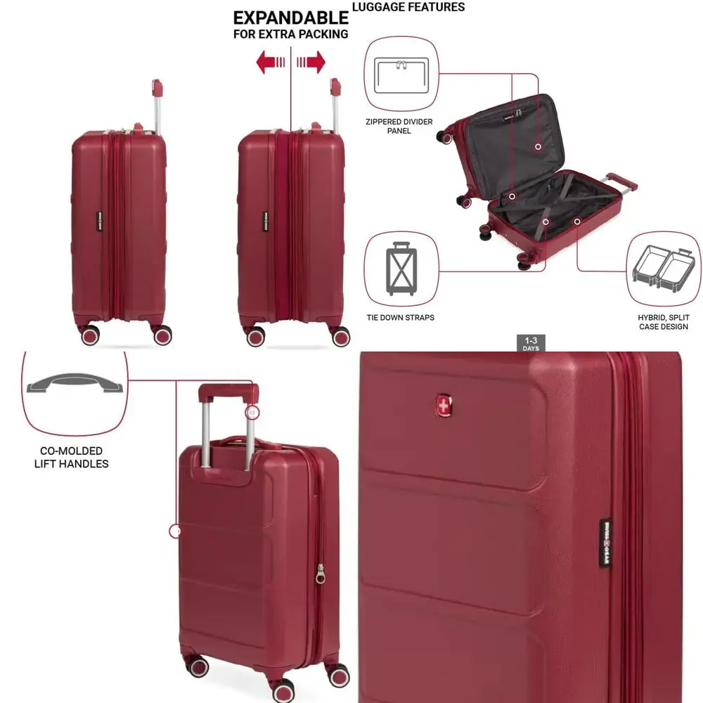 

SwissGear 8090 Burgundy 20 Expandable Spinner Carry-On Luggage