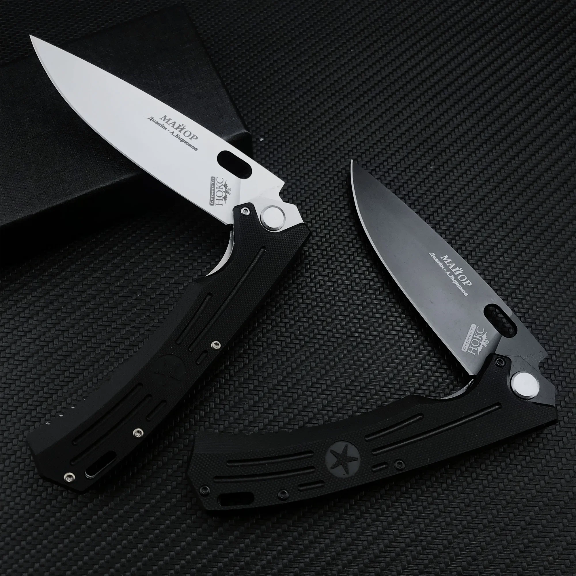 Russian HOKC Ball Bearing Flipper Folding Knife D2 Drop Point Blade G10 Handles Outdoor Hunting Tool Tactical Pocket EDC Knives