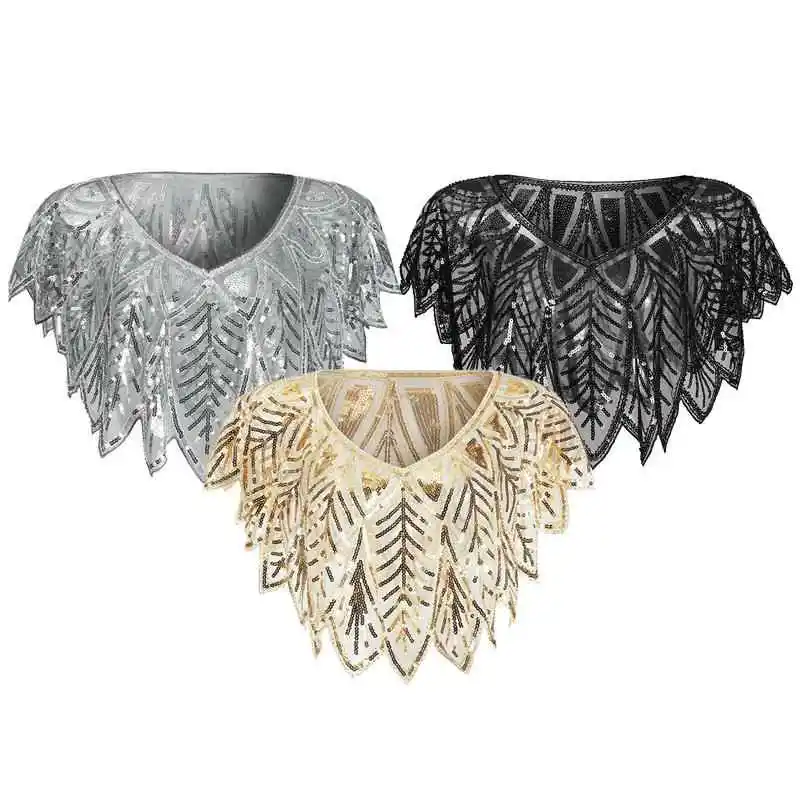 

Sequins Nail Beads Party Dress Shawl Banquet Glittering Eveningwear Accessories Fashionable Decorative Scarf for Women