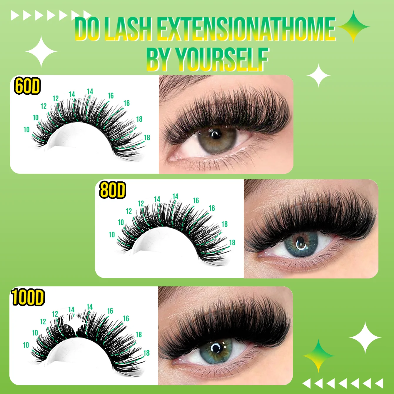 FAI DA TE 5D Fluffy Lash Cluster 60D/80D/100D Ciglia Spesse Cluster Ciglia Individuali Wispy 10-20mm Cluster Estensione Ciglia