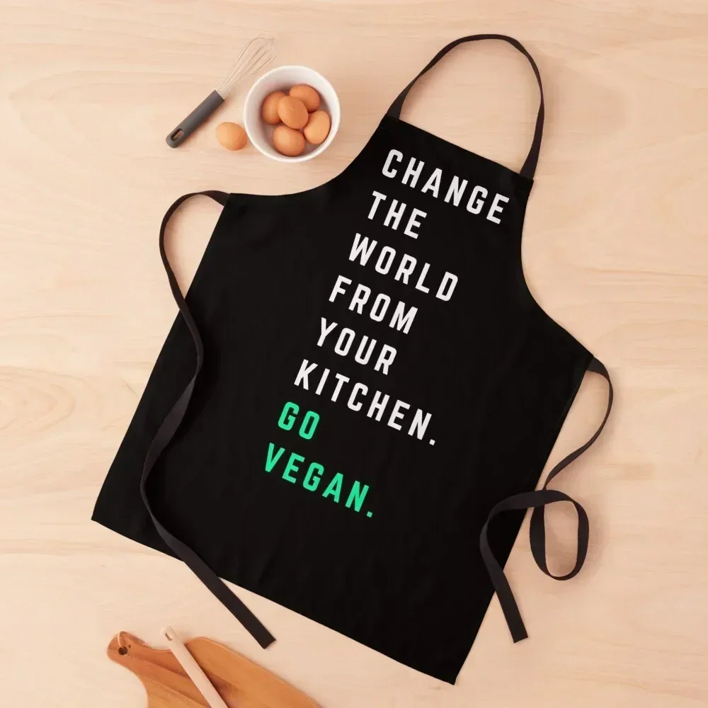 

Change the world from your kitchen. Go Vegan. Apron painting christmas 2025 Waterproof Apron