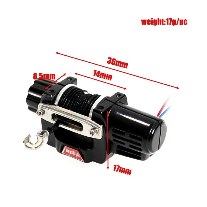 TRX4M Metalen Voorbumpers en Elektrische Lier voor 1/18 RC Crawler Auto TrxsTRX4-M Defender Upgrade Onderdelen