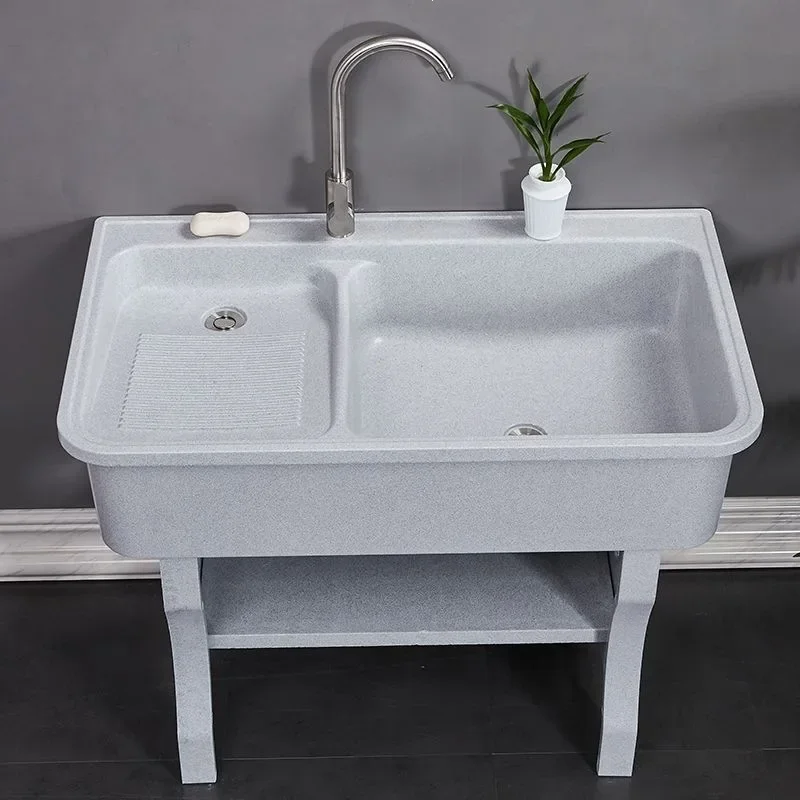 DSA laundry pool with rubbing board indoor and outdoor household balcony courtyard marble laundry sink integrated sink basin