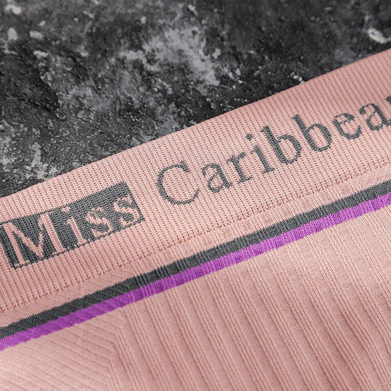 Underwear Panties Lingerie Breathable Cotton Women Sexy Movement Fitness Letter Striped Thread Mid-High Waist Seamless Briefs