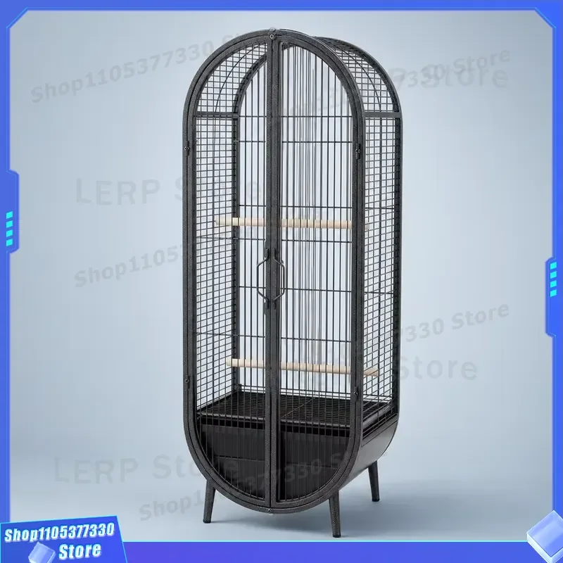 38x27x100cm Large Metal Bird Cage Double Door Parrot Flying Cage Wire Budgie Canary House Full Open Design for Small Pets
