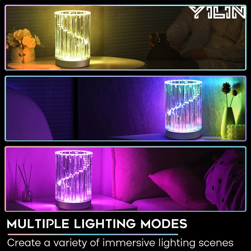 Smart LED Crystal Night Light RGB cambia colore lampada vaso APP + telecomando Modern Creative acrilico Desk Decor Light for Living